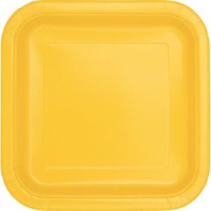 Assietter fyrkantiga gula 16-pack