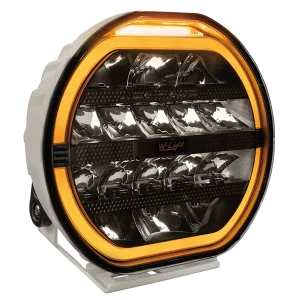 W-light Fury 9″, 150W – VIT – Orange/Vitt Positionsljus – Blixtljus