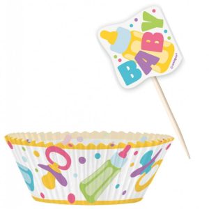 Muffinsset baby gul 48 delar