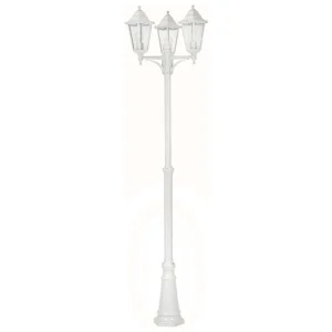 Malmbergs Stolplykta Idefjord, Vit, 3x18W, E27, IP44