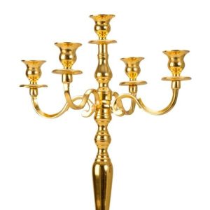 Lyxig ljusstake i metall, guldfärgad