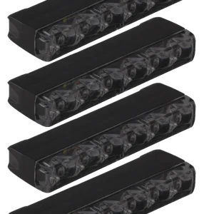 4 Pack Riktat blixtljus ED6 Dark, grillmontage, Gul, 6-LED, XA1, DV