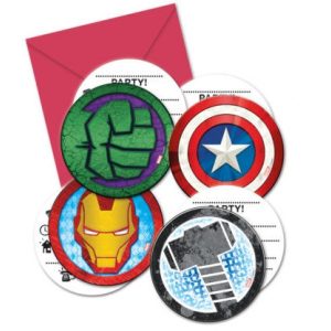 Inbjudningskort Avengers 6-pack