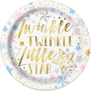 Baby Shower stjärna tallrikar 8-pack