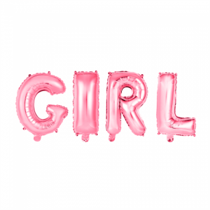 Folieballonger färdigt kit i rosa – GIRL – 41 cm