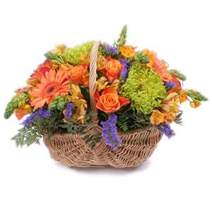 Blommor i korg