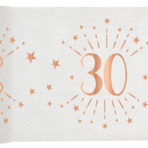 Duk (löpare) Vit &  Roséguld 30 år, 30×500 cm
