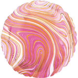 Heliumballong rund marmorerad – rosa
