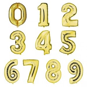 Heliumballong siffra guld – 102 cm