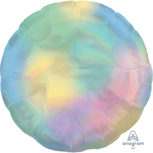 Holografisk heliumballong rund – pastellfärgad