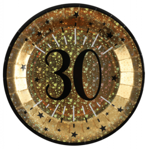 Tallrikar Svart & Guld 30 år, 10-pack