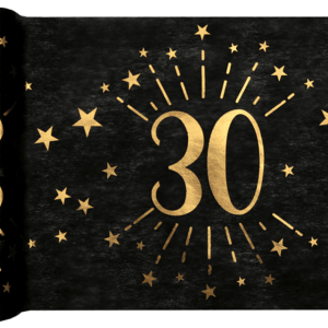 Duk (löpare) Svart & Guld 30 år, 30×500 cm