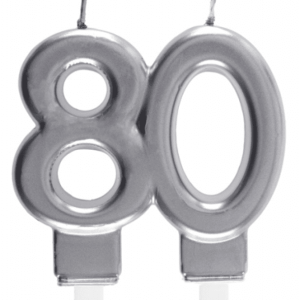 Tårtljus 80-år silver