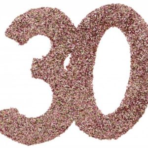 Konfetti Roséguld 30-år, 6-pack
