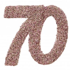 Konfetti Roséguld 70-år, 6-pack