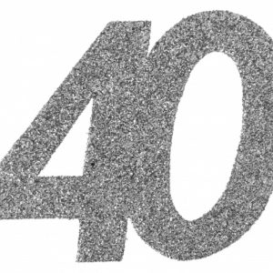 Konfetti silver 40 år, 6-pack