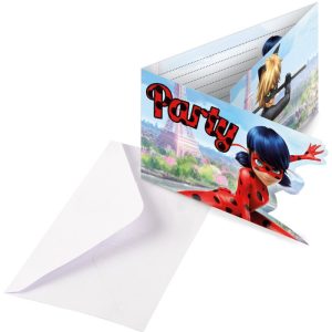 Inbjudningskort Miraculous 8-pack