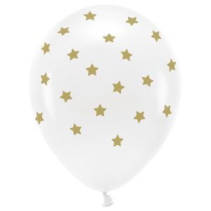 Ballong Vit Med Stjärnor 6-pack