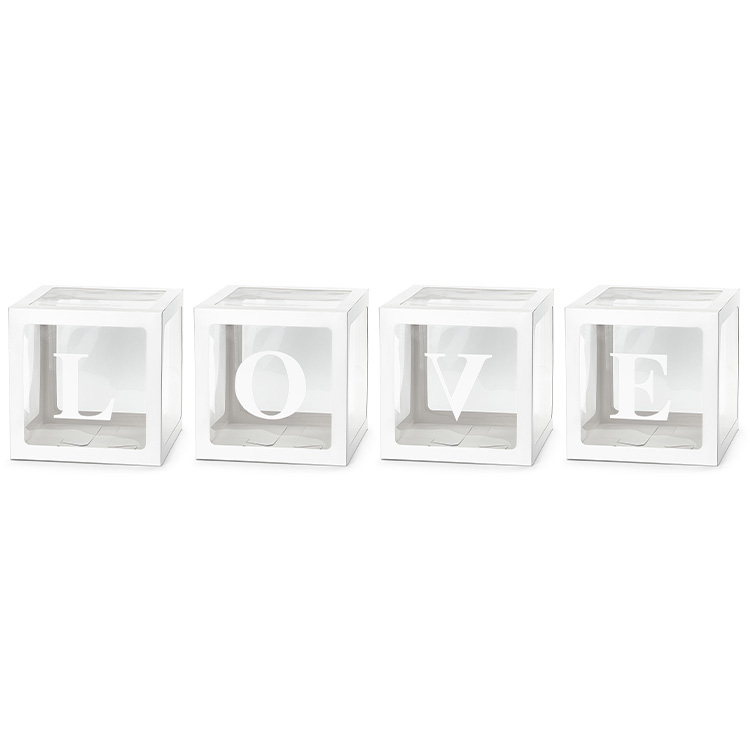 Ballongboxar LOVE 30x30cm 4-pack - Bild 2