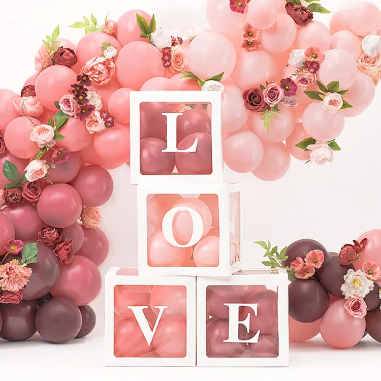 Ballongboxar LOVE 30x30cm 4-pack - Bild 3