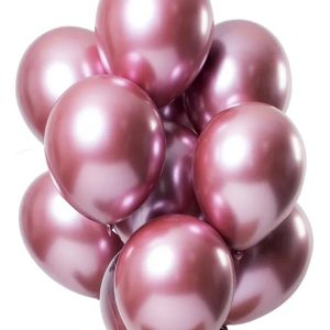 Ballonger Spegeleffekt rosa 33 cm 12-pack