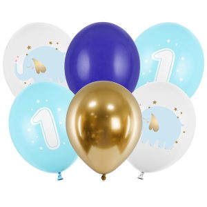 Ballongset 1 År Baby Blå 6-pack
