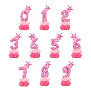 Ballongset Siffra Stående Rosa ”0-9”