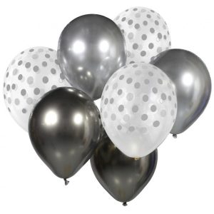 Ballongset Silver & Granit 7-pack