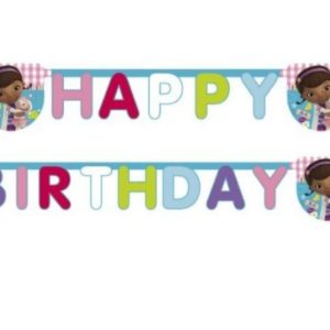 Banderoll Doc McStuffinss formklippt Happy Birthday