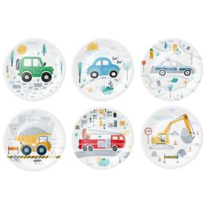 Bilar & Fordon Tallrik 6-pack