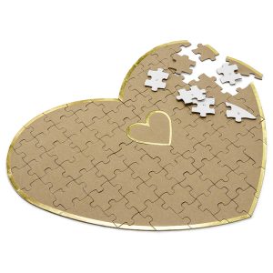 Bröllop Gästbok Pussel Hjärta 45×35,5cm
