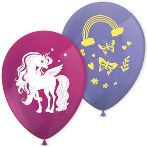 Enhörning Regnbåge Ballonger 8-pack