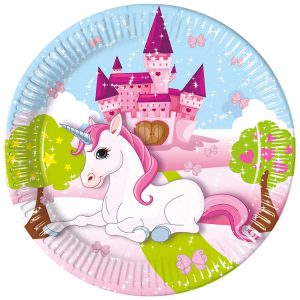 Enhörning Slott Pappersassietter 20 cm 8-pack