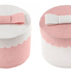 Gåvoask i tyg 4-pack rosa