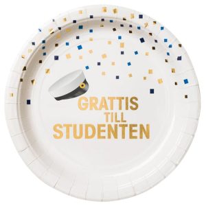 Grattis Till Studenten Papperstallrik 8-pack