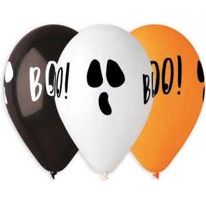 Halloweenballonger ”Boo” 33cm 5-pack