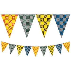 Harry Potter Hogwarts Houses Flaggbanderoll