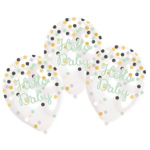 Hello Baby Konfettiballonger 6-pack