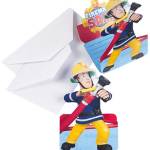 Inbjudningskort Brandman Sam 8-pack