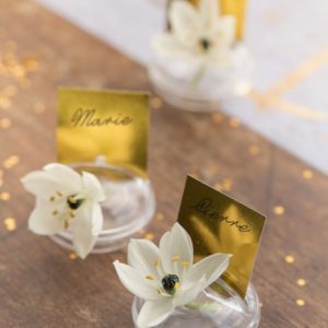 Namnlapp fyrkantig guld 10-pack