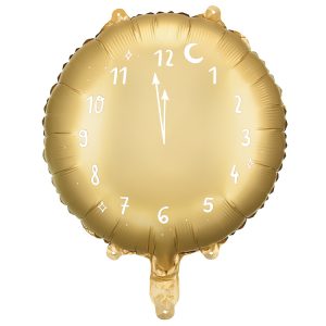 Nyårsfest Folieballong Klocka Guld 45cm
