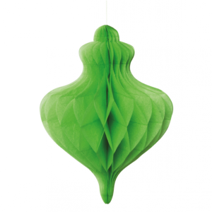 Pappers-ornament grön droppe 30 cm