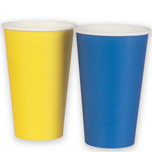 Pappersmugg 473ml Blåa & Gula 24-pack