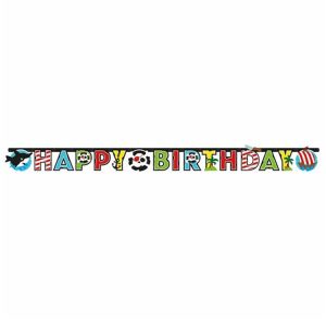 Pirat Bokstavsbanderoll ”Happy Birthday” 1,8m
