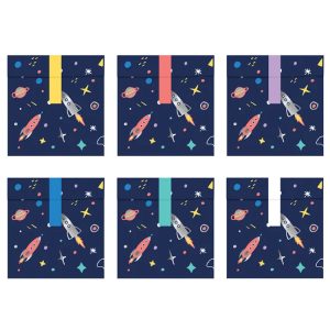 Rymden Papperspåse 13x14cm 6-pack