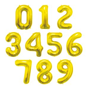 Sifferballong Guld 85cm ”0-9”