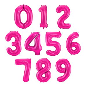Sifferballong Jumbo Magenta 86 cm ”0-9”