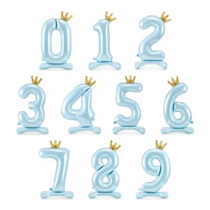 Sifferballong Stående Blå Krona ”0-9”