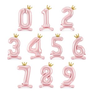 Sifferballong Stående Rosa Krona ”0-9”