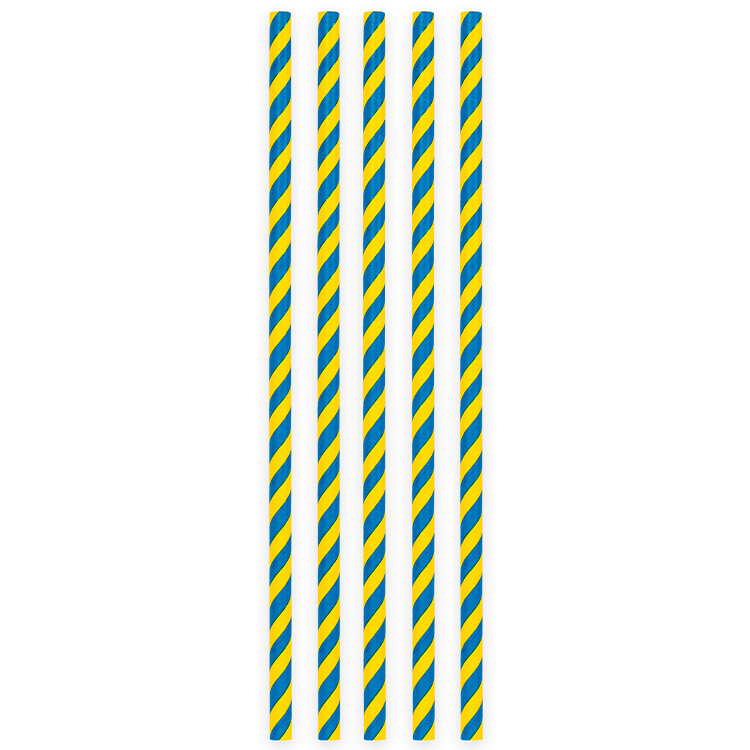 Sugrör Blå/Gul Randiga 20-pack - Bild 2